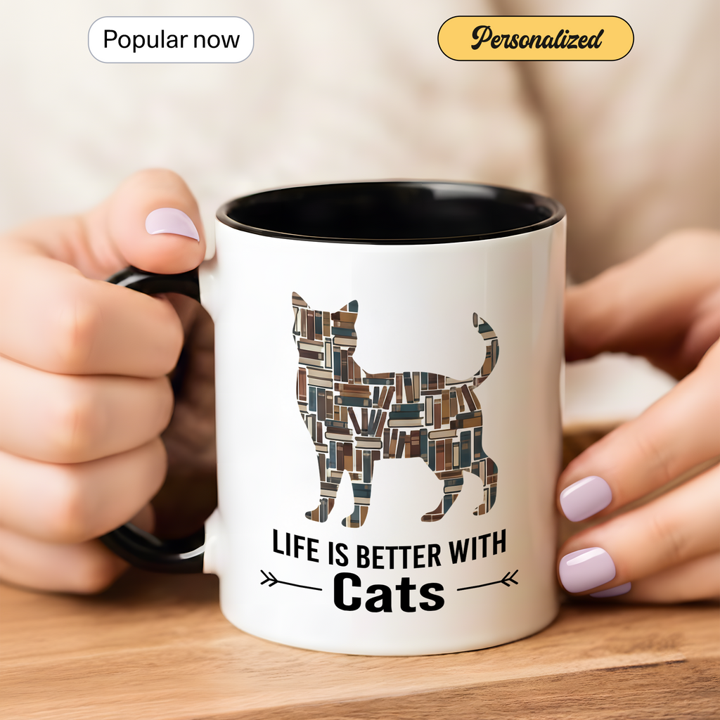 All I Need Is Coffee and Cats Mug – Cat Lover Coffee Cup – Funny Cat Mom Gift – 11oz 15oz Ringer Mug |Mug 142