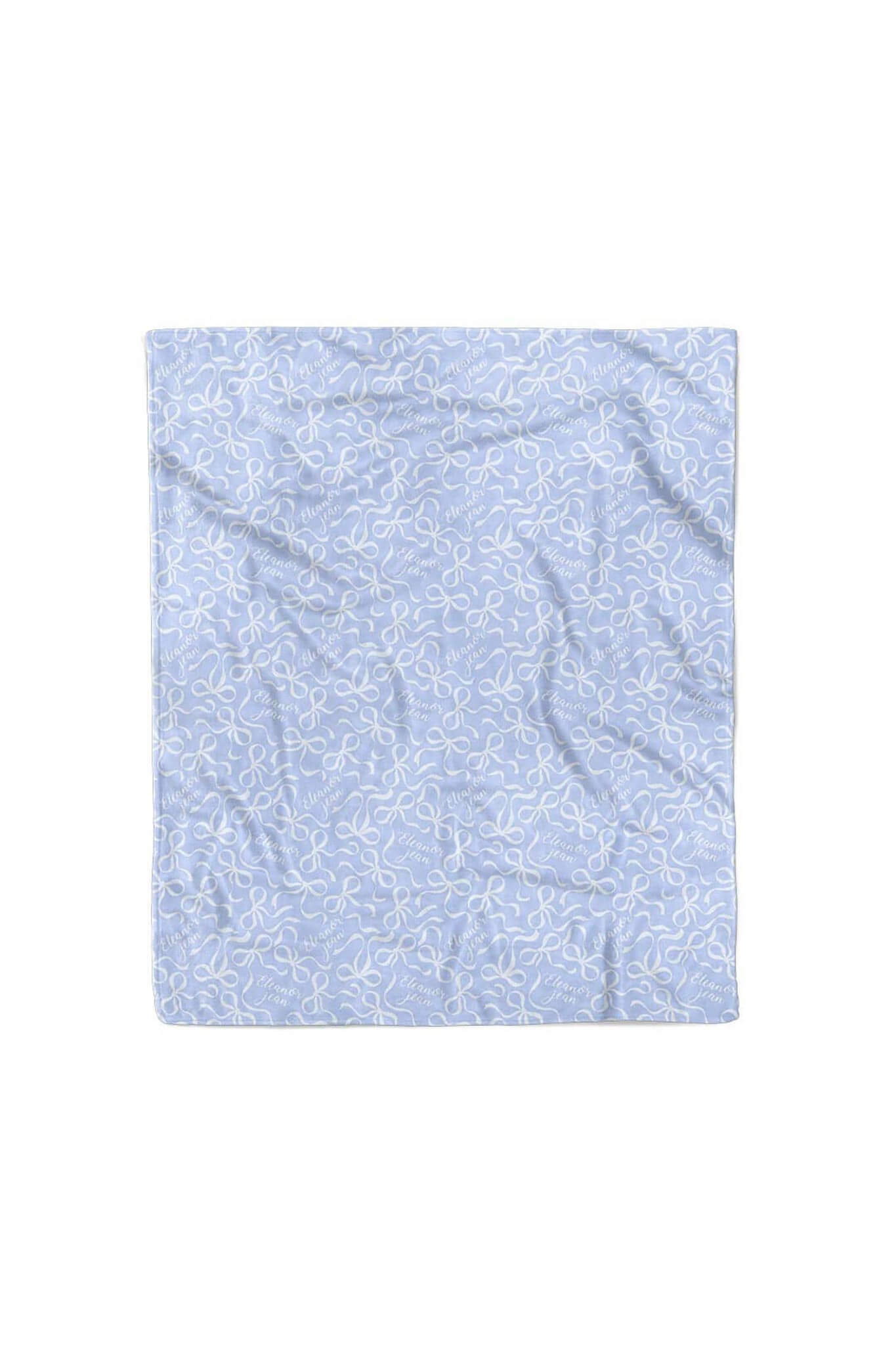 Blue-tiful Bows Personalized Kids Blanket