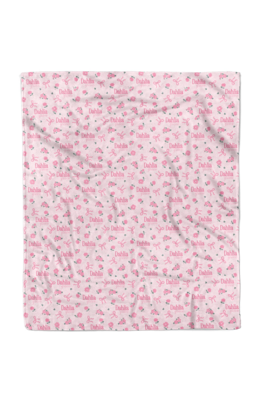 Ribbon & Roses Personalized Kids Blanket | Pink