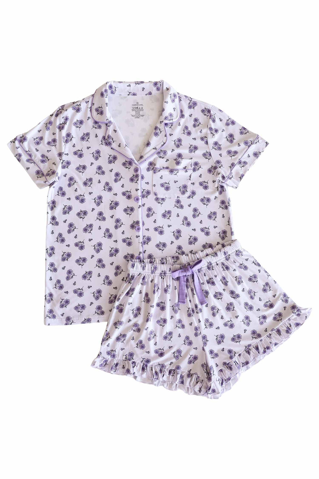 Women's Two Piece Short Lounge Set | Amethyst Garden