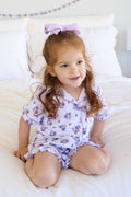 Girl's Two Piece Short Lounge Set | Amethyst Garden