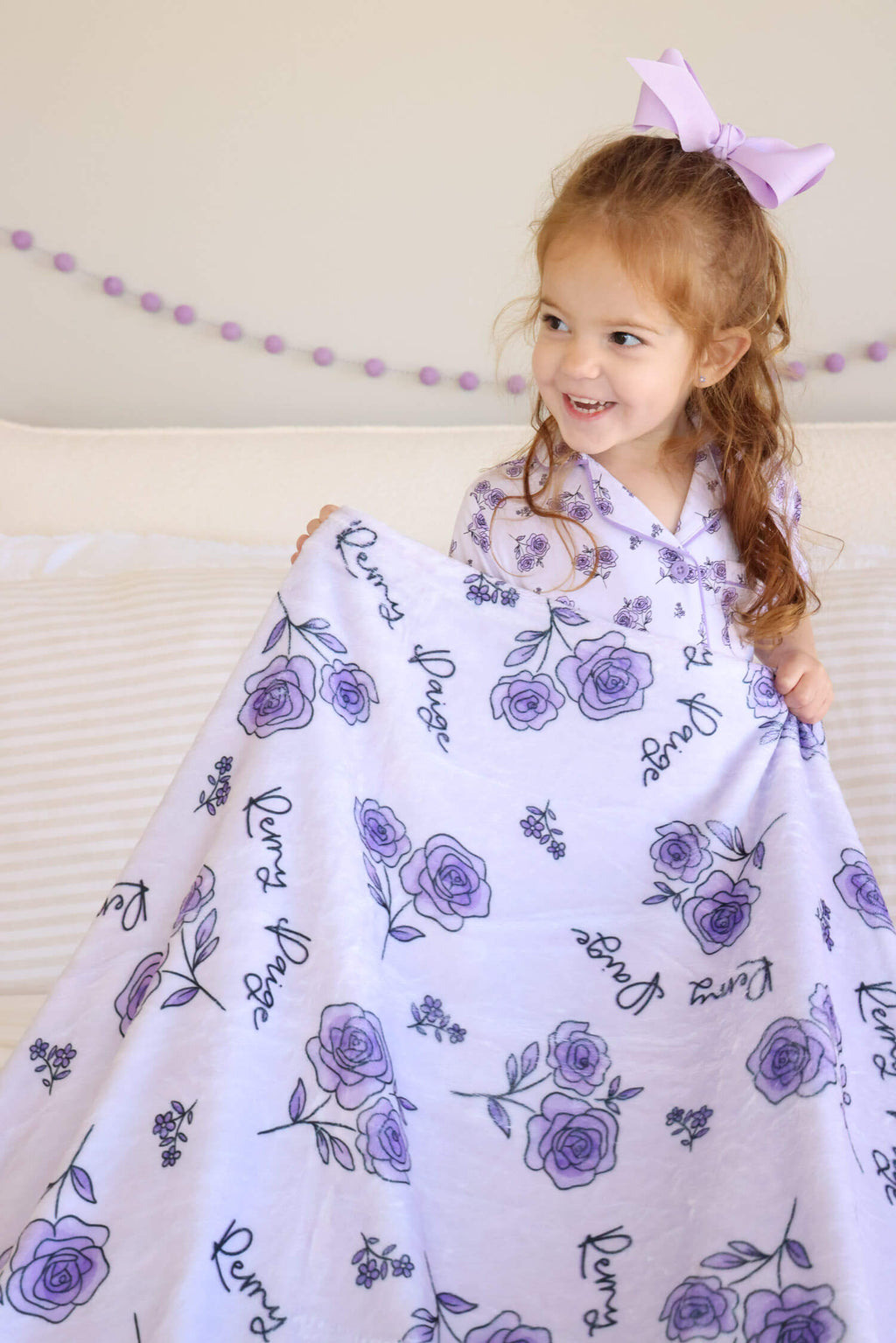 Personalized Kids Blanket | Amethyst Garden