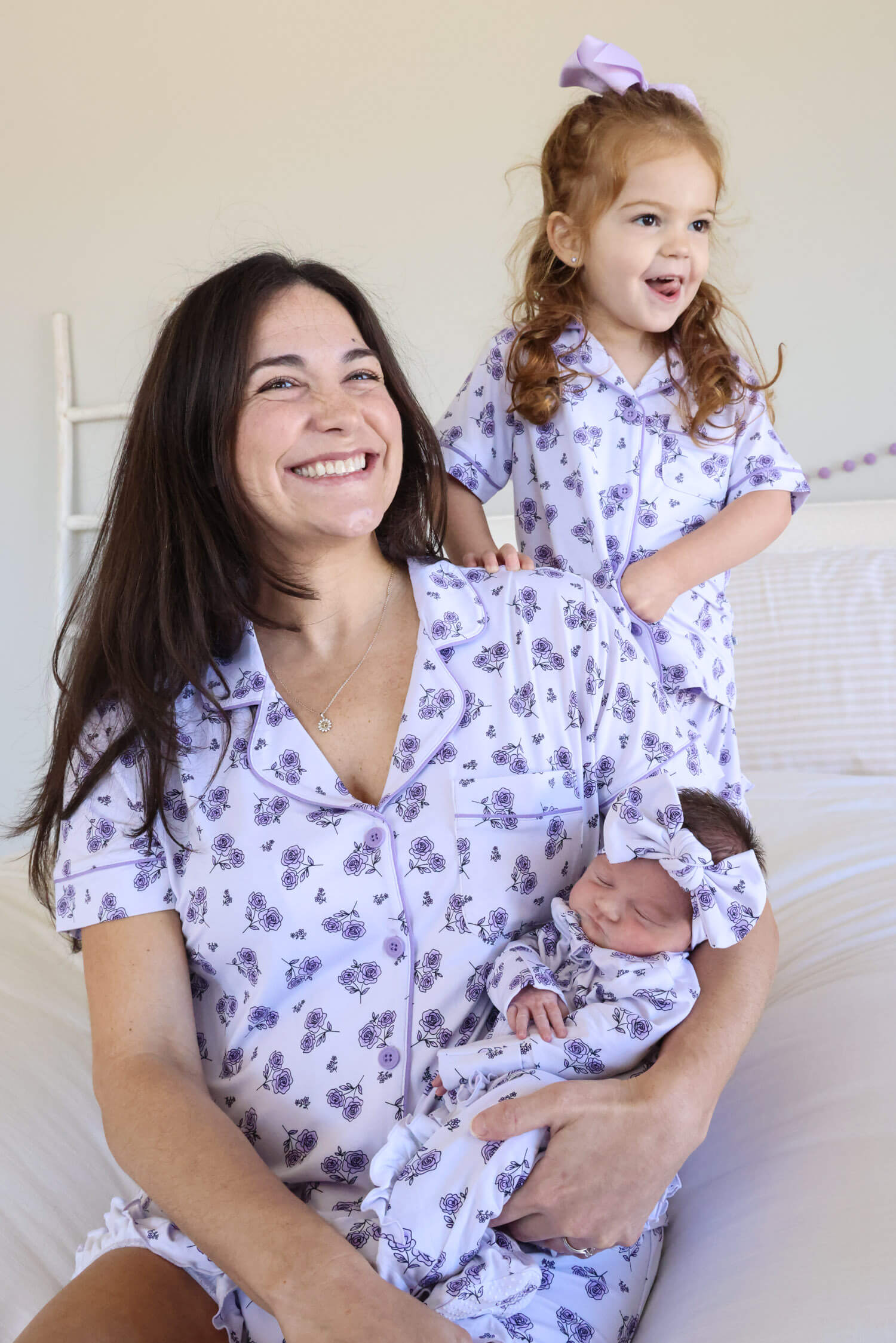 Girl's Two Piece Short Lounge Set | Amethyst Garden