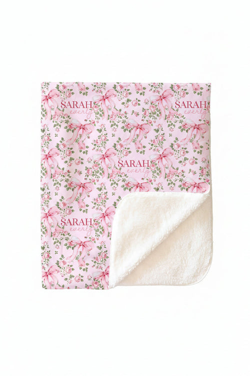 Bows in Bloom Personalized Kids Blanket