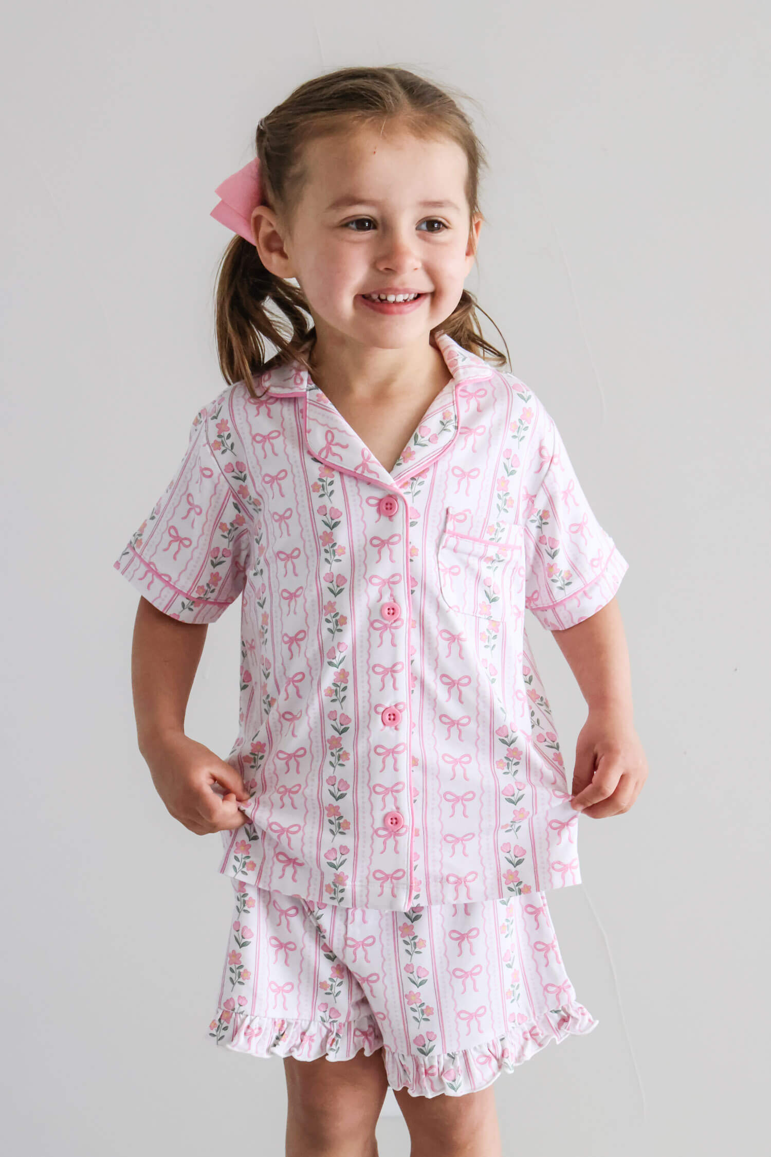 Girl's Two Piece Short Lounge Set | Coquette Garden