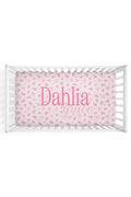 Ribbon & Roses Personalized Crib Sheet | Pink