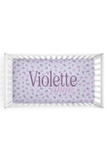 Ribbon & Roses Personalized Crib Sheet | Purple