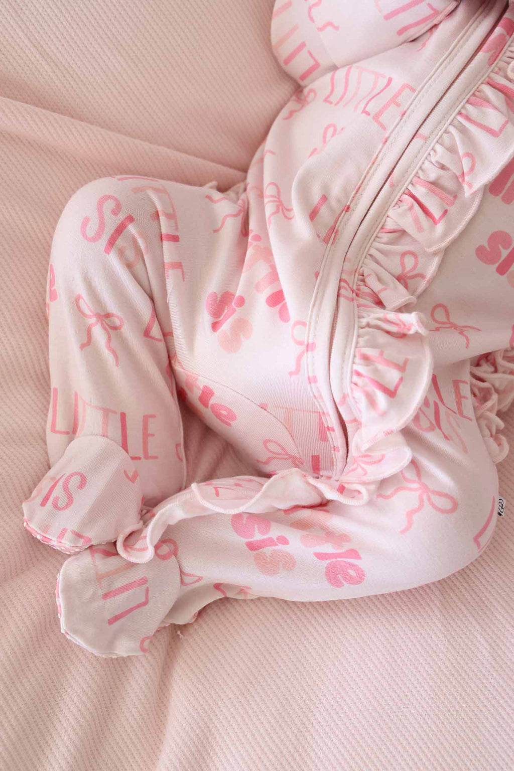Ruffle Zipper Footie | Little Sis