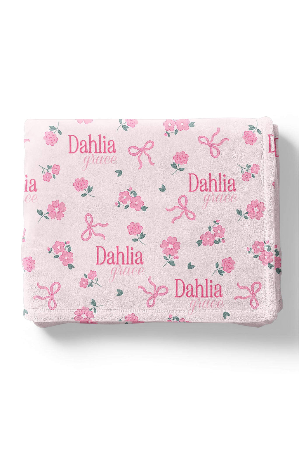 Ribbon & Roses Personalized Kids Blanket | Pink