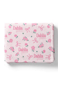 Ribbon & Roses Personalized Kids Blanket | Pink
