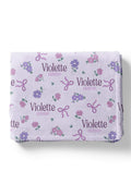 Ribbon & Roses Personalized Kids Blanket | Purple