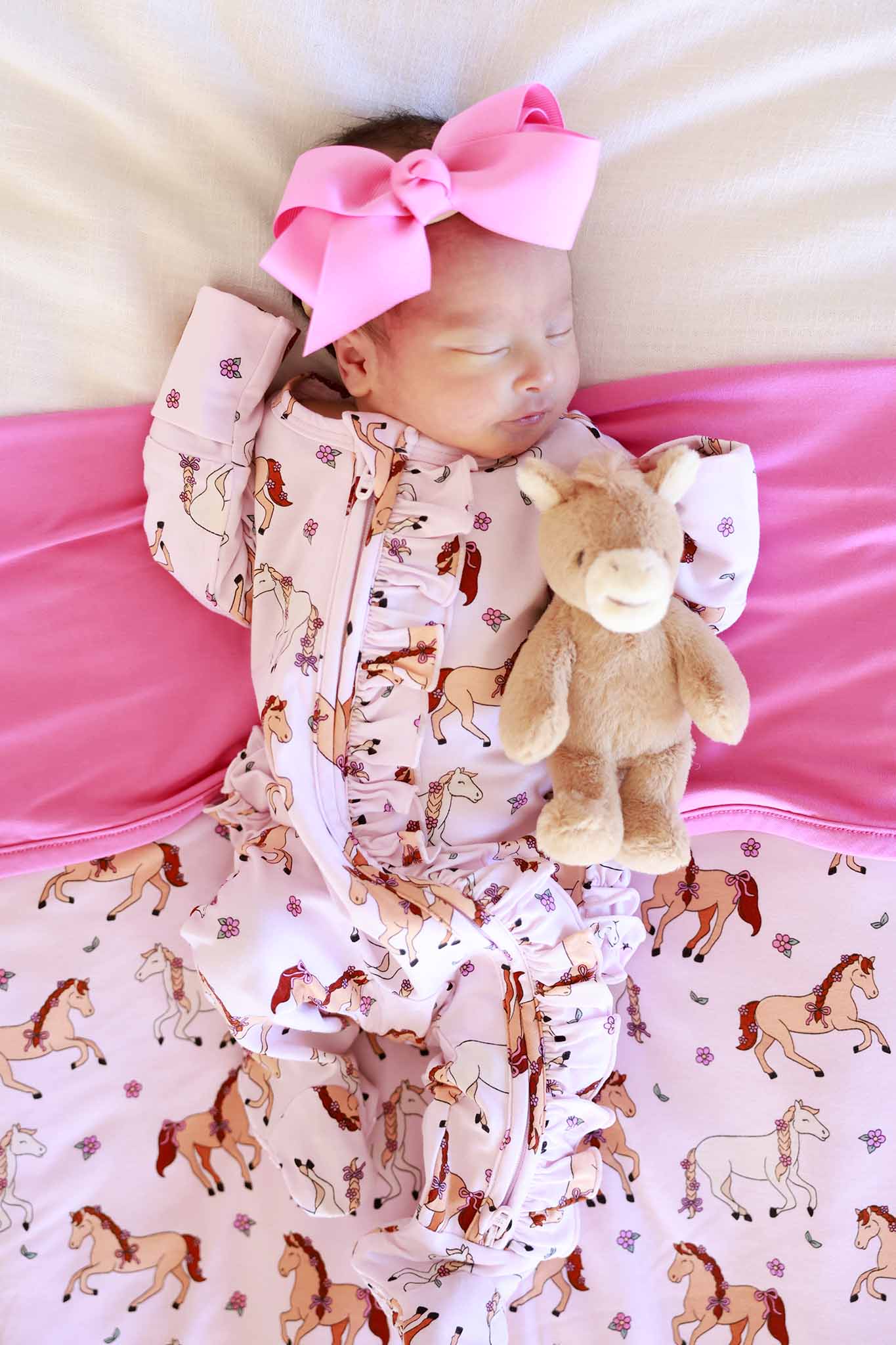 Ruffle Zipper Footie | Pony Club Pink