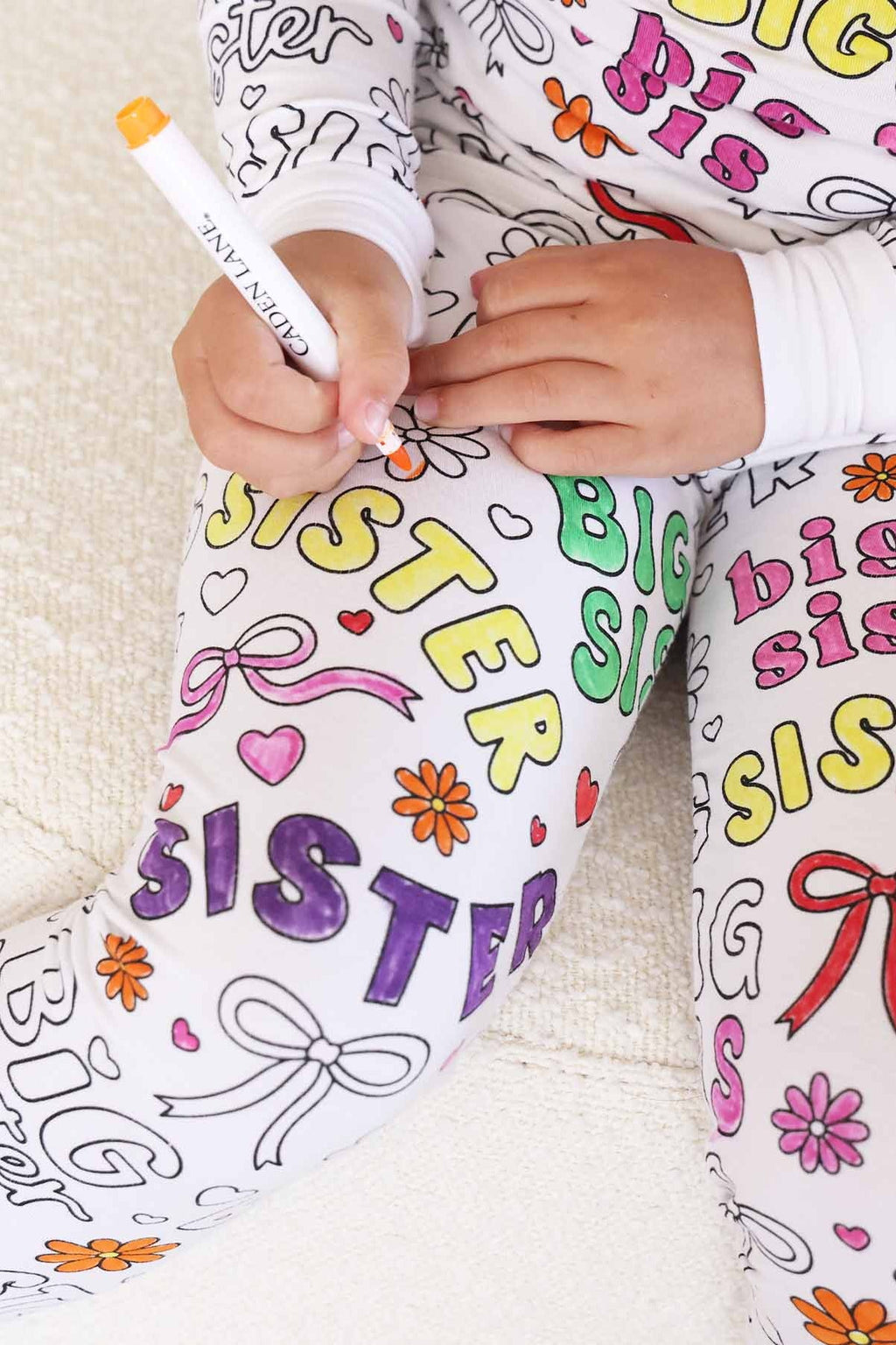 Colorable Two Piece Pajama Set | Big Sis