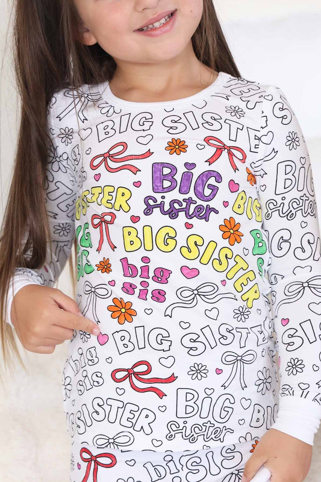 Colorable Two Piece Pajama Set | Big Sis