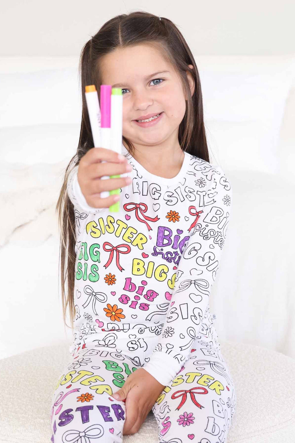 Colorable Two Piece Pajama Set | Big Sis