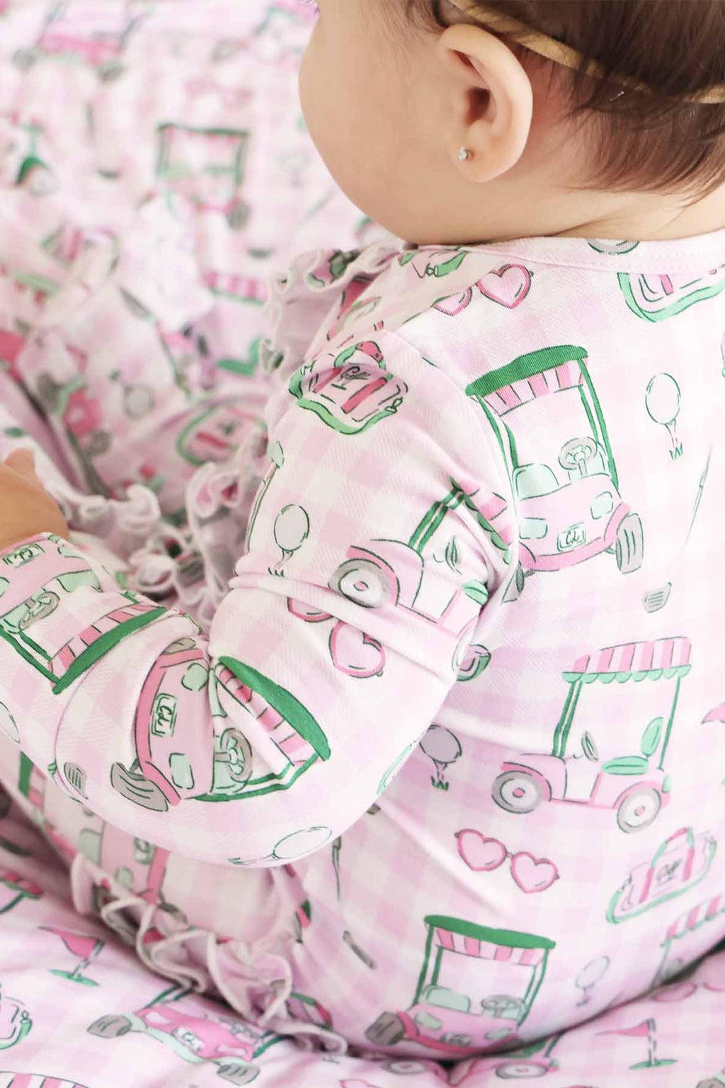 Birdie Babes Ruffle Zipper Footie | Pink