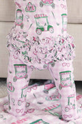 Birdie Babes Ruffle Zipper Footie | Pink