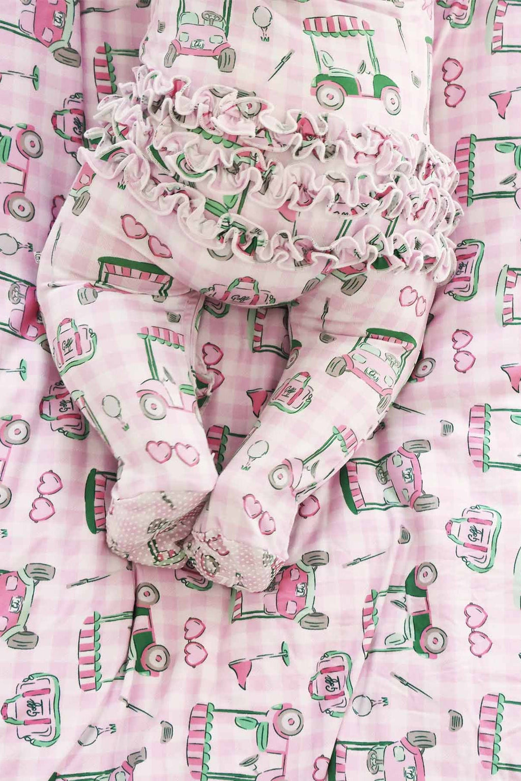 Birdie Babes Ruffle Zipper Footie | Pink