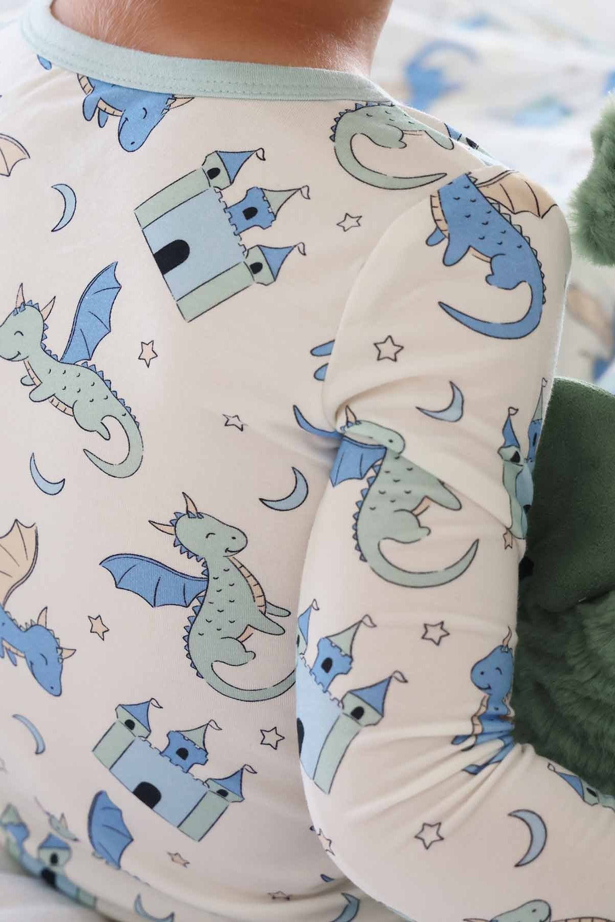 Dragon Adventure Two Piece Pajama Set | Blue