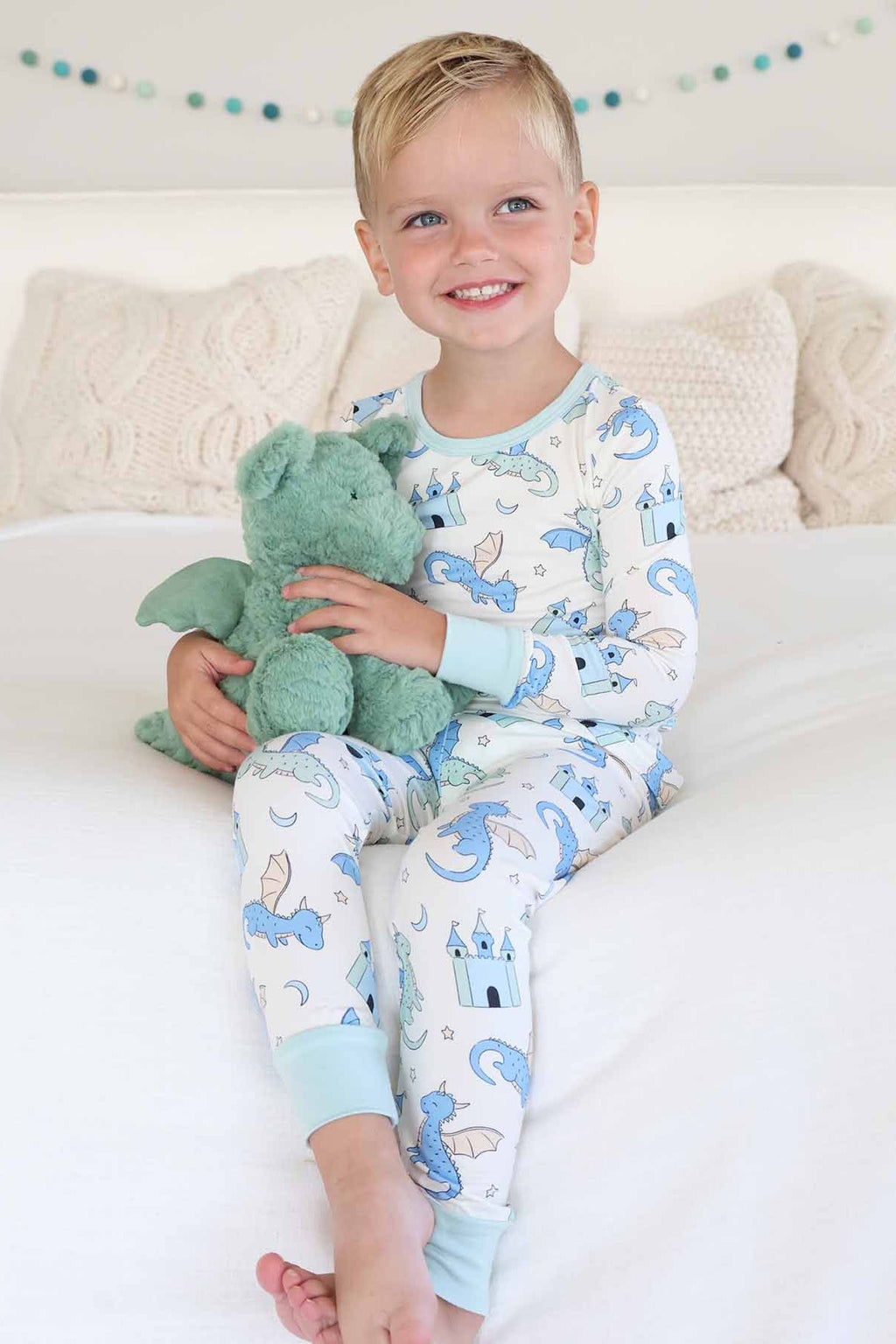 Dragon Adventure Two Piece Pajama Set | Blue