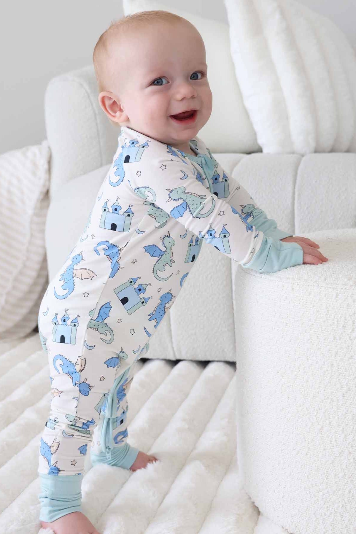 Dragon Adventure Convertible Zip Romper | Blue