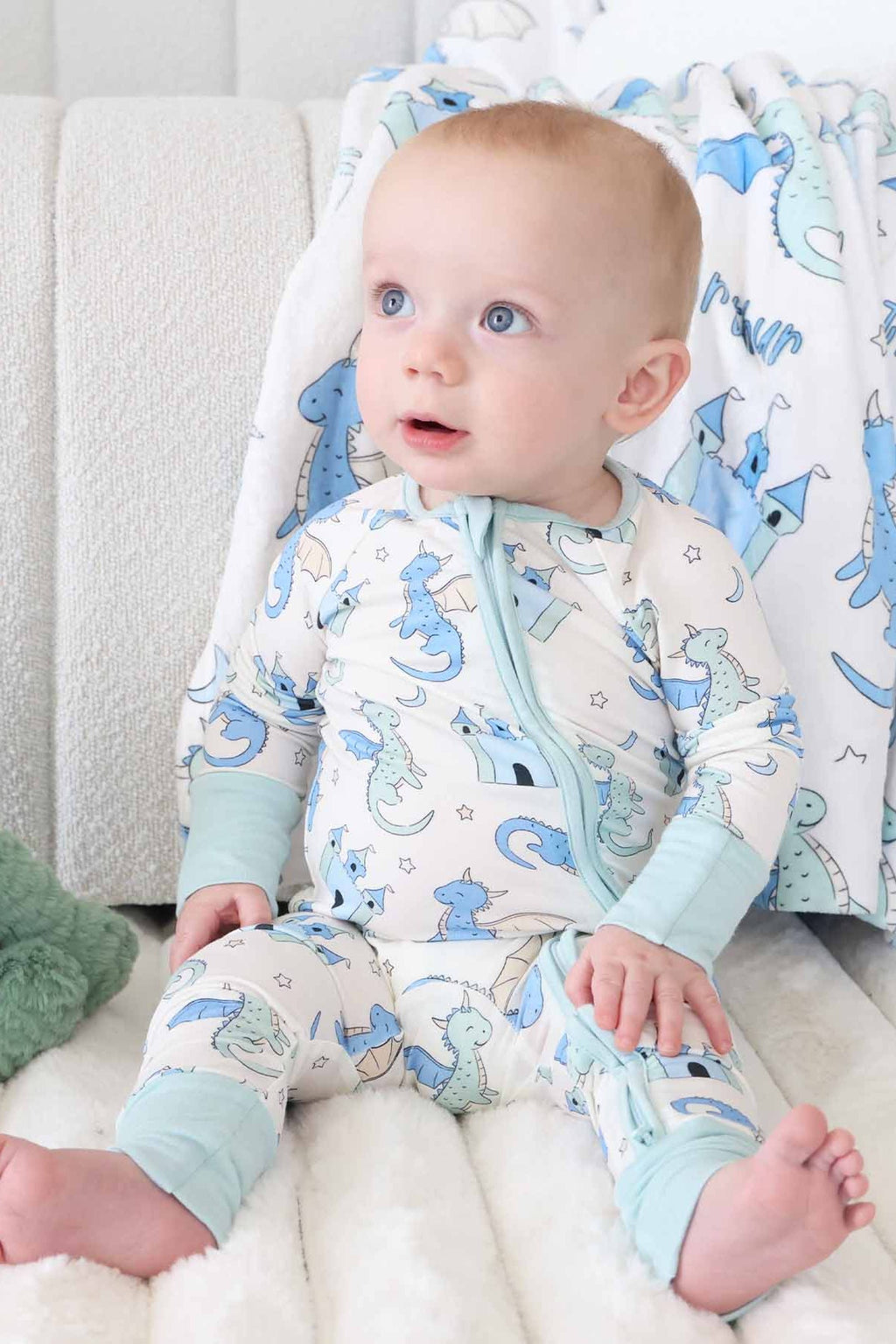 Dragon Adventure Convertible Zip Romper | Blue