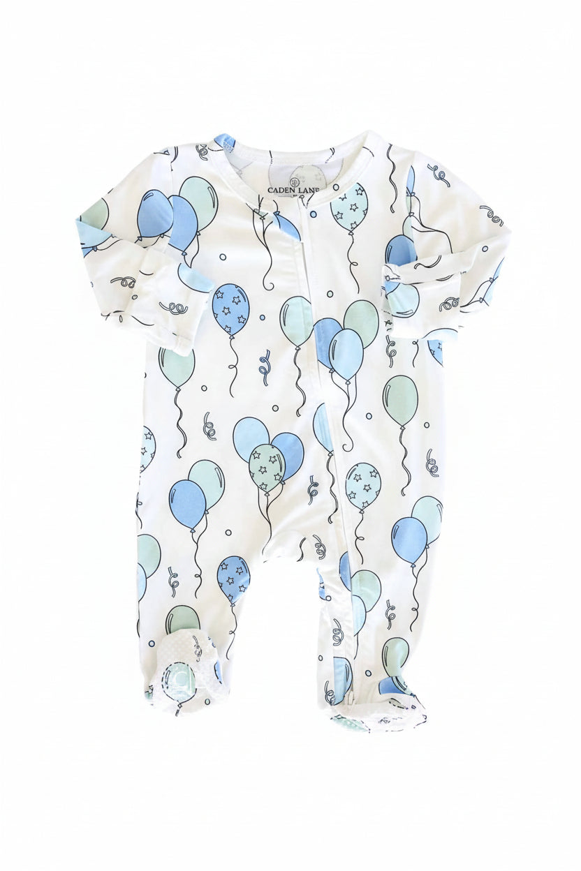 Party Time Zipper Footie | Blue