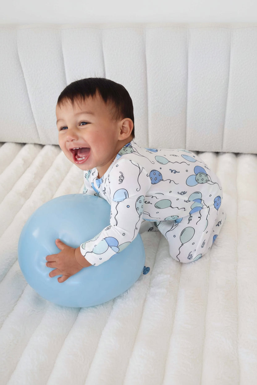 Party Time Zipper Footie | Blue