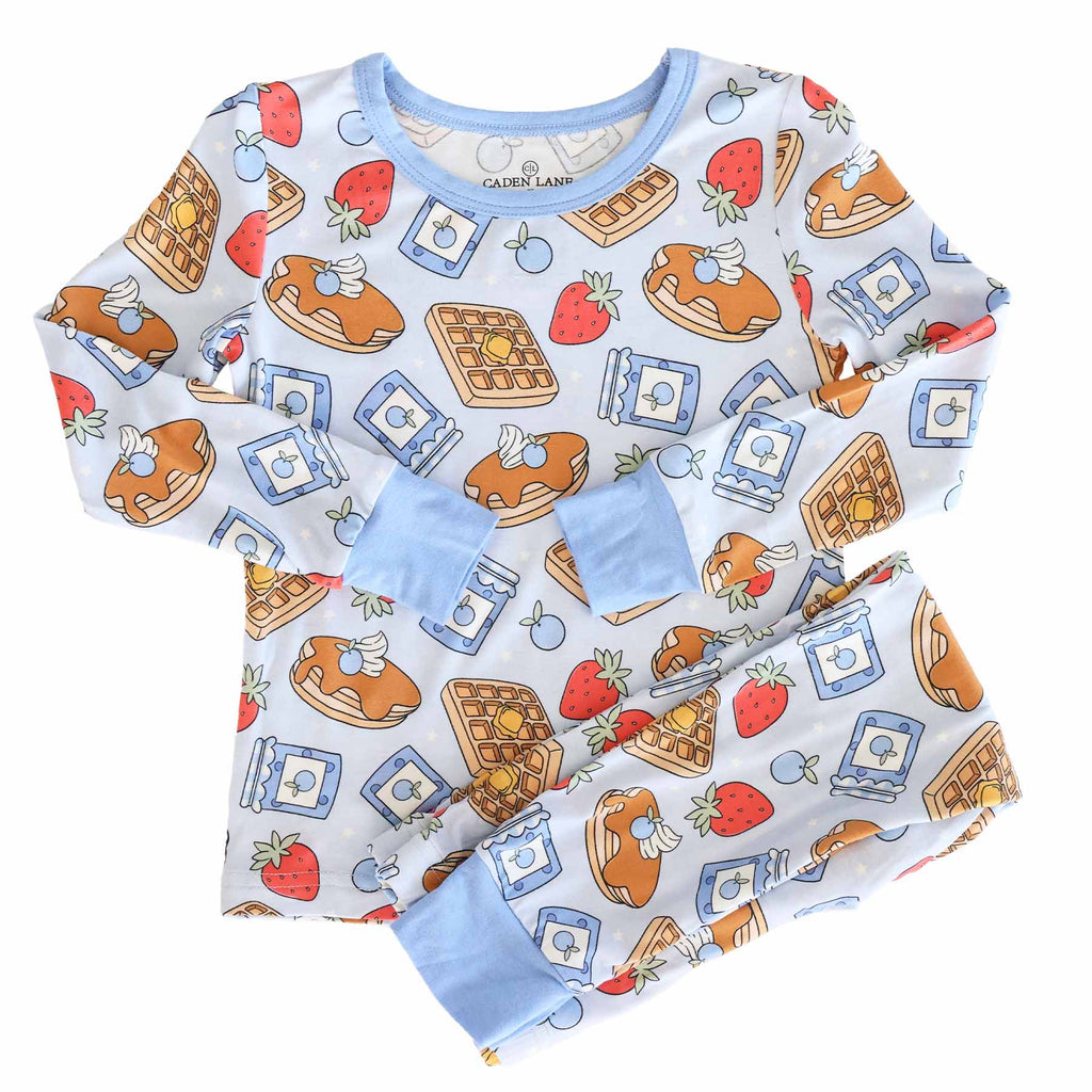 Sweet Stacks Two Piece Pajama Set | Blue