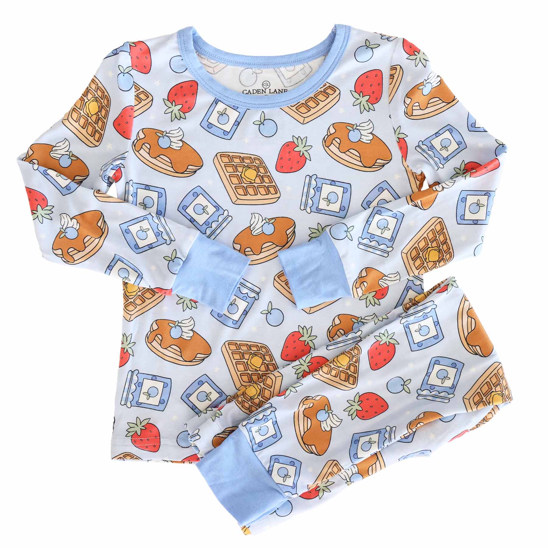 Sweet Stacks Two Piece Pajama Set | Blue