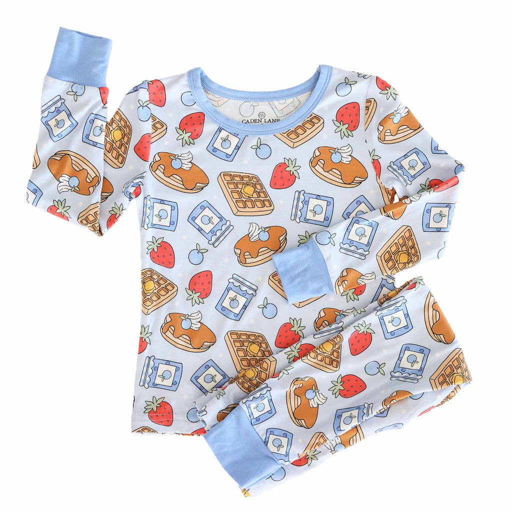 Sweet Stacks Two Piece Pajama Set | Blue