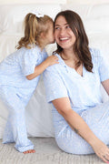 Women's Two Piece Flare Lounge Set | Blue-tiful Bows
