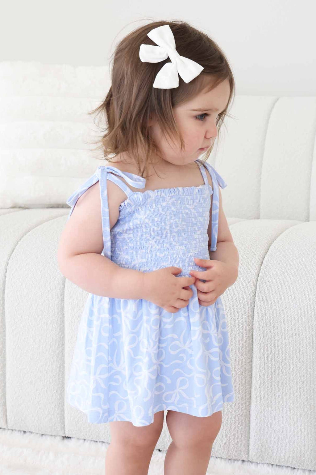 Smocked Twirl Bodysuit | Blue-tiful Bows
