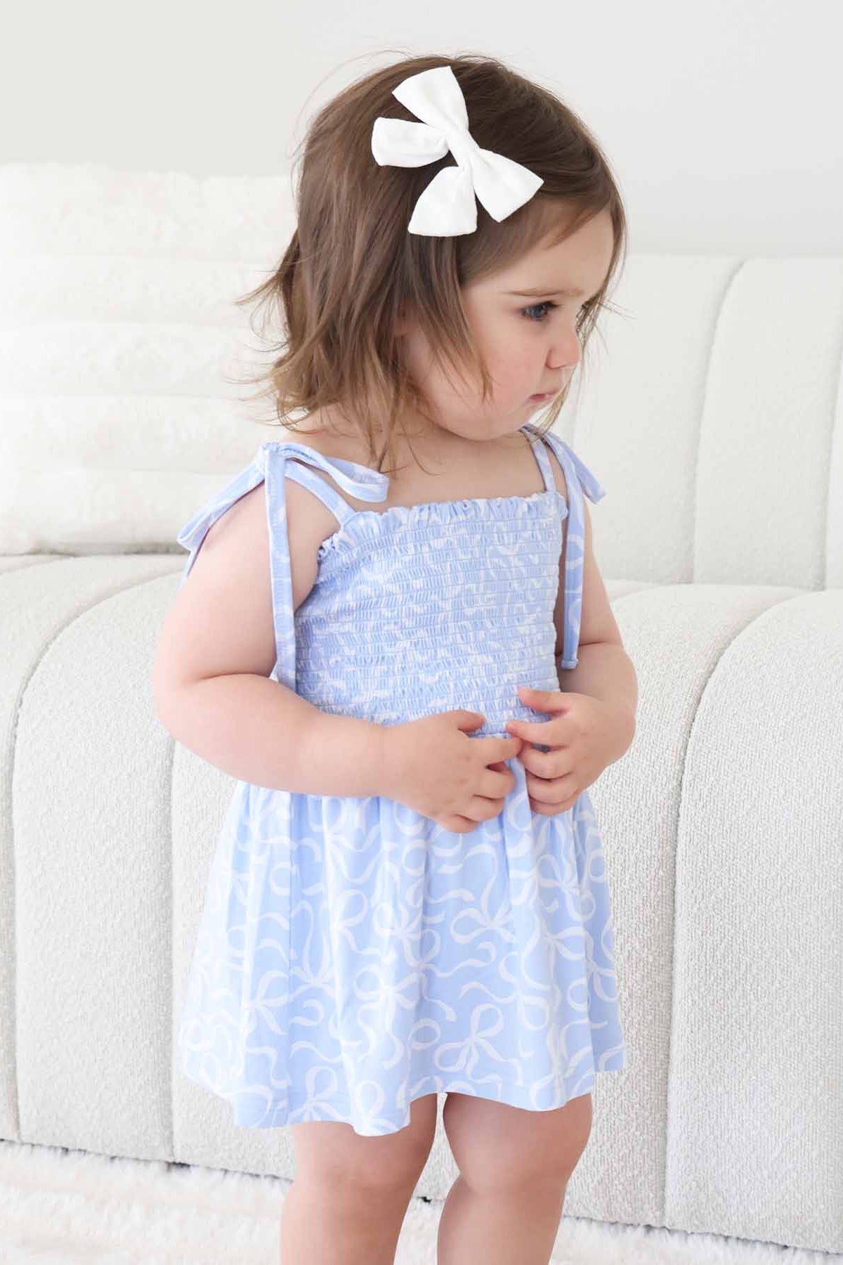 Smocked Twirl Bodysuit | Blue-tiful Bows