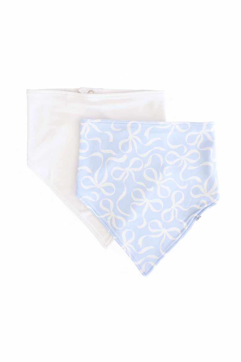 Blue-tiful Bows 2pc Bandana Bibs