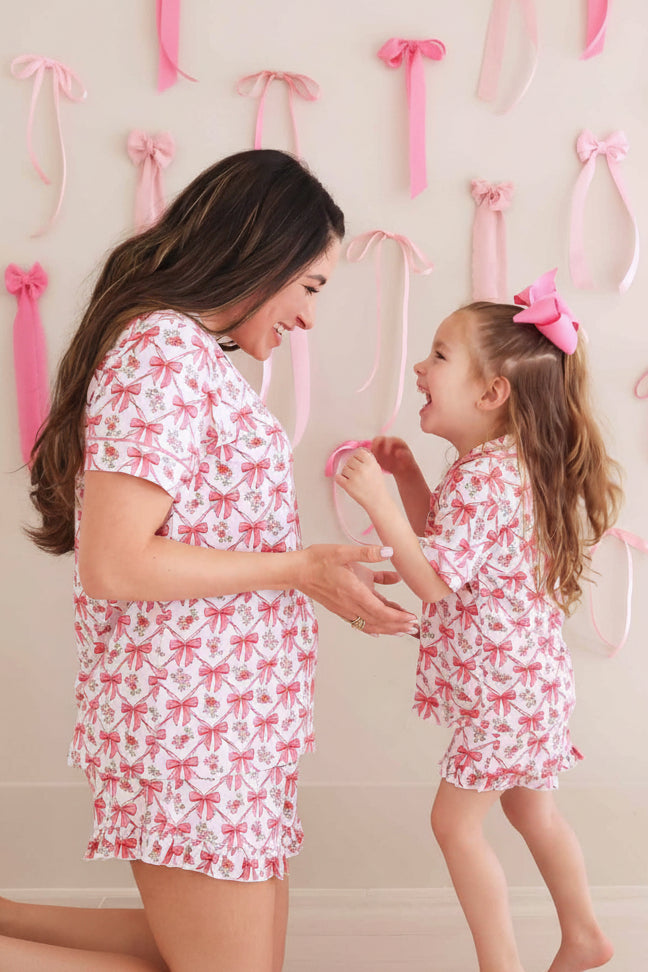 Women's Two Piece Short Lounge Set | Bow Besties