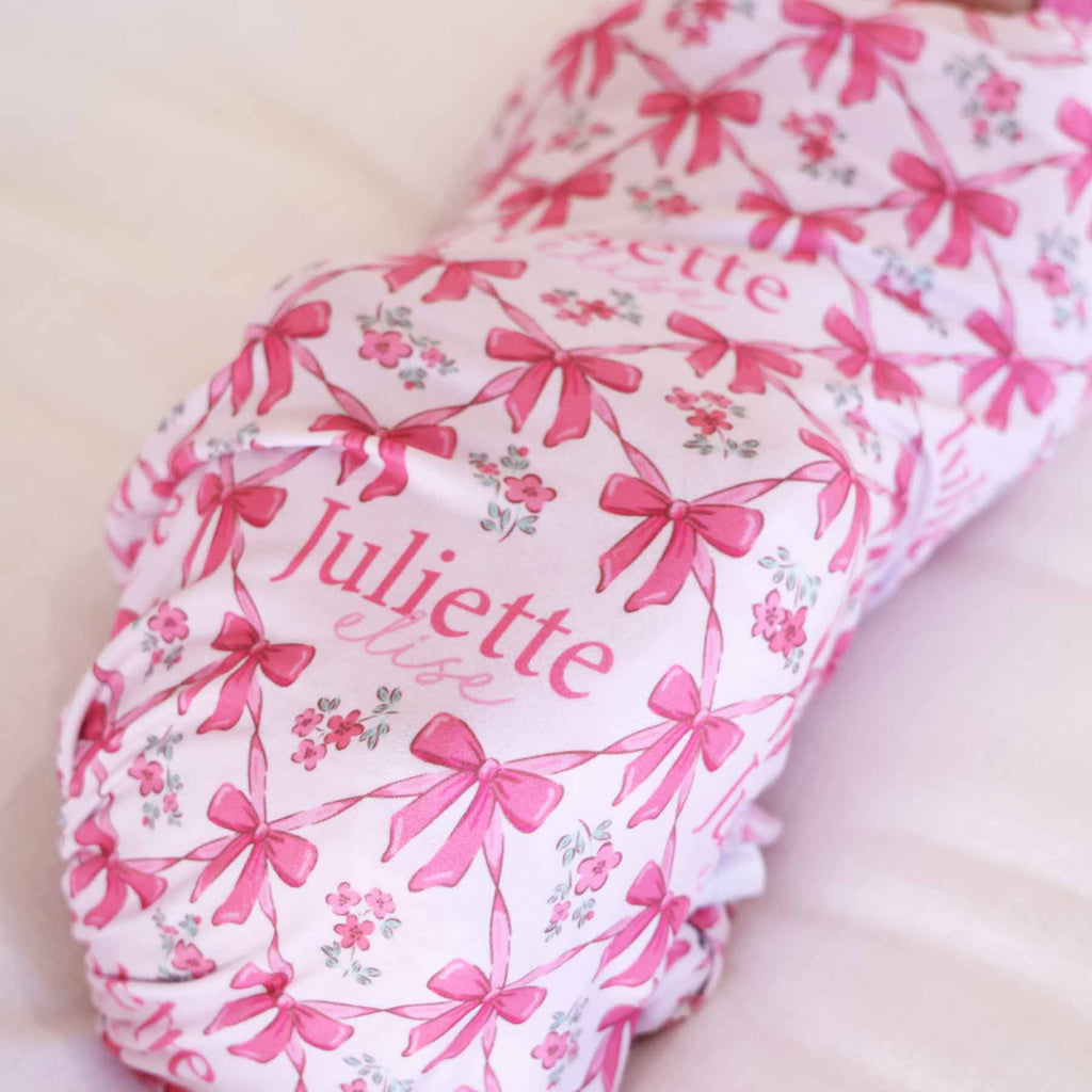 Bow Besties Personalized Swaddle Blanket