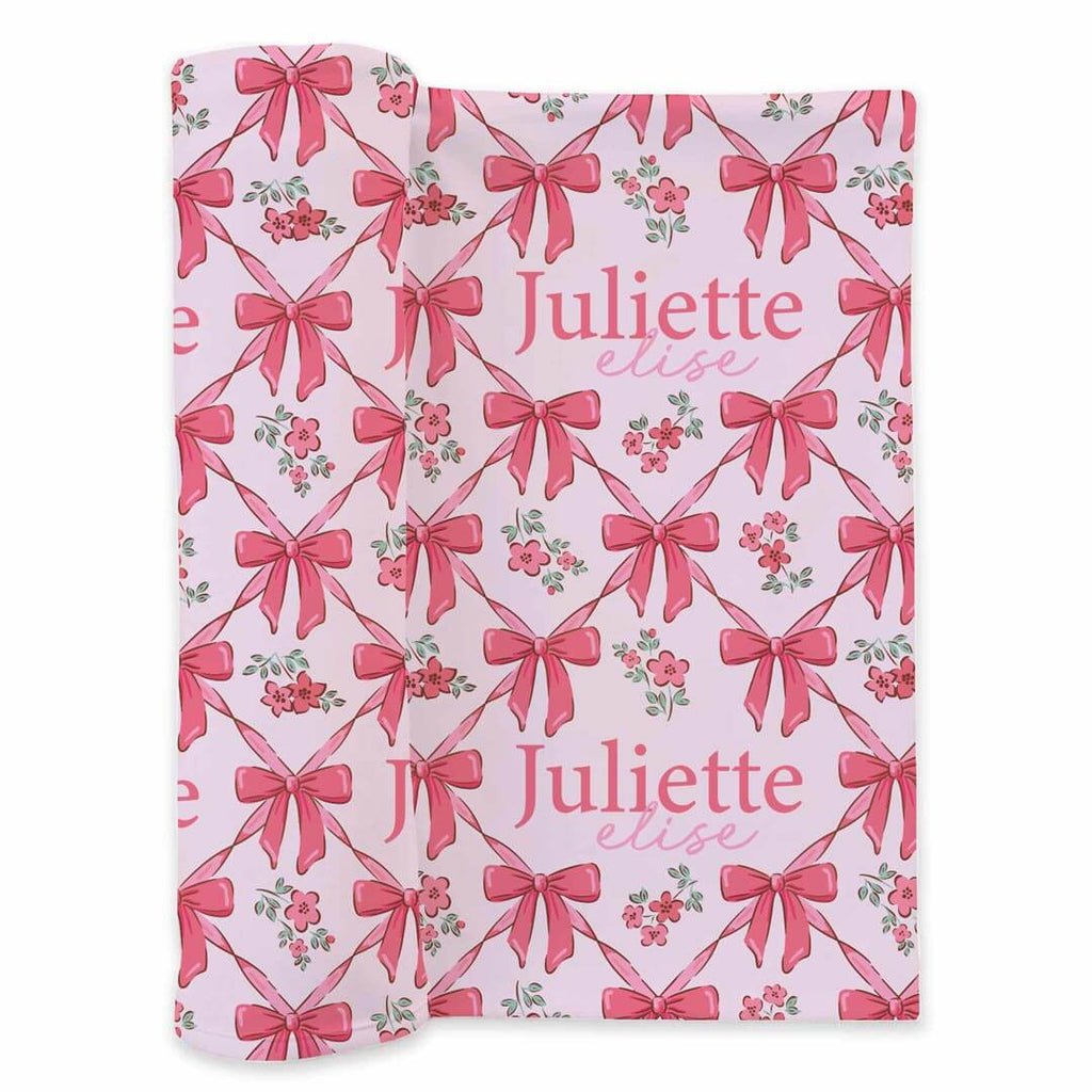Bow Besties Personalized Swaddle Blanket