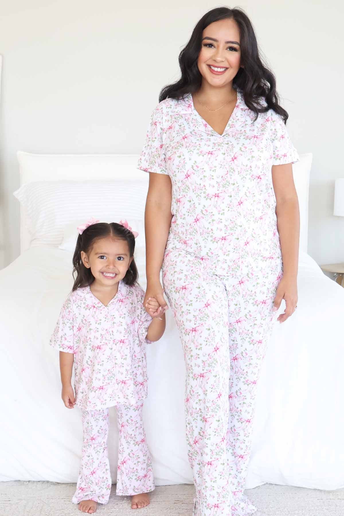 Women's Two Piece Flare Lounge Set | Bows in Bloom