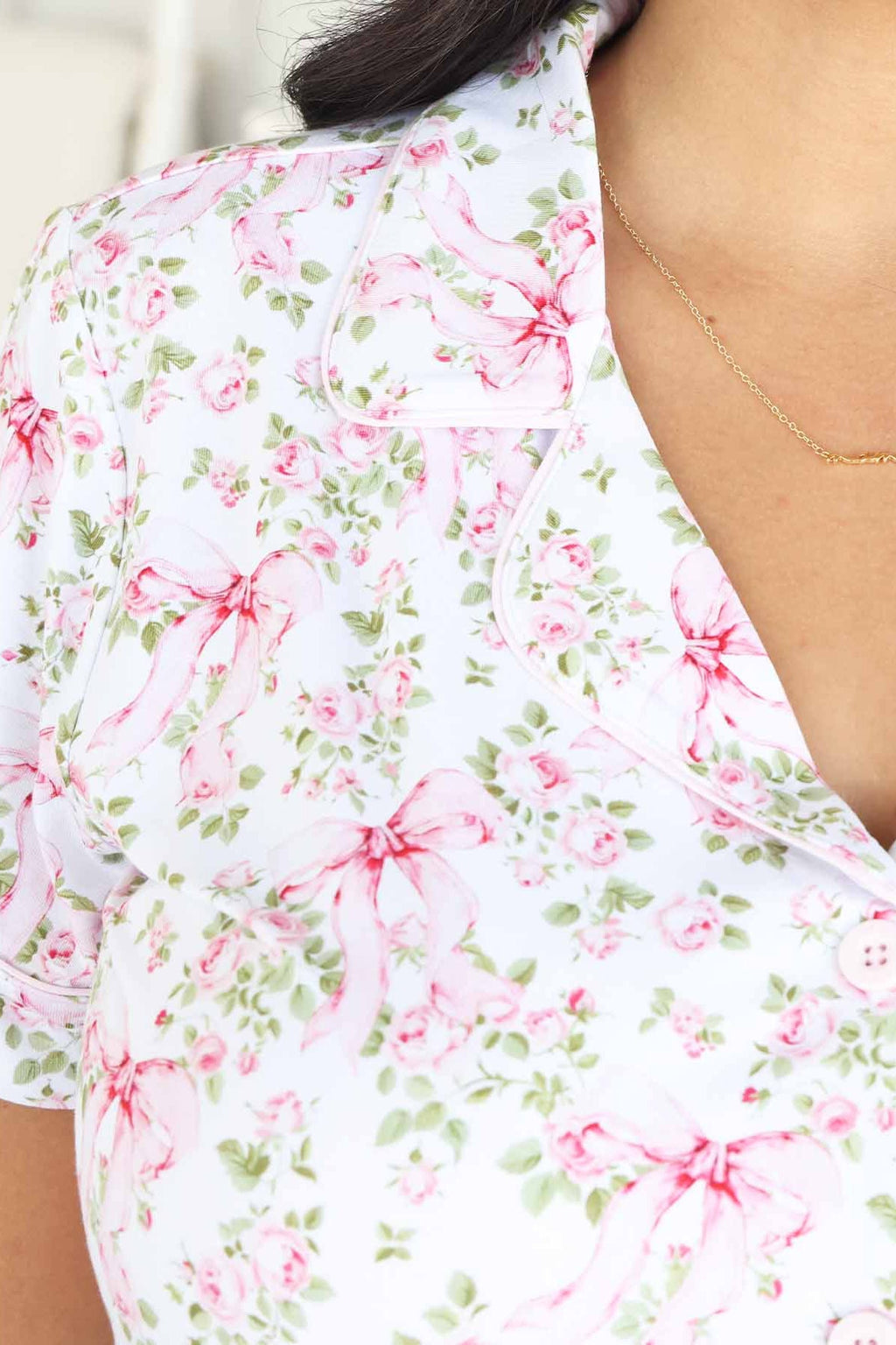 Women's Two Piece Flare Lounge Set | Bows in Bloom
