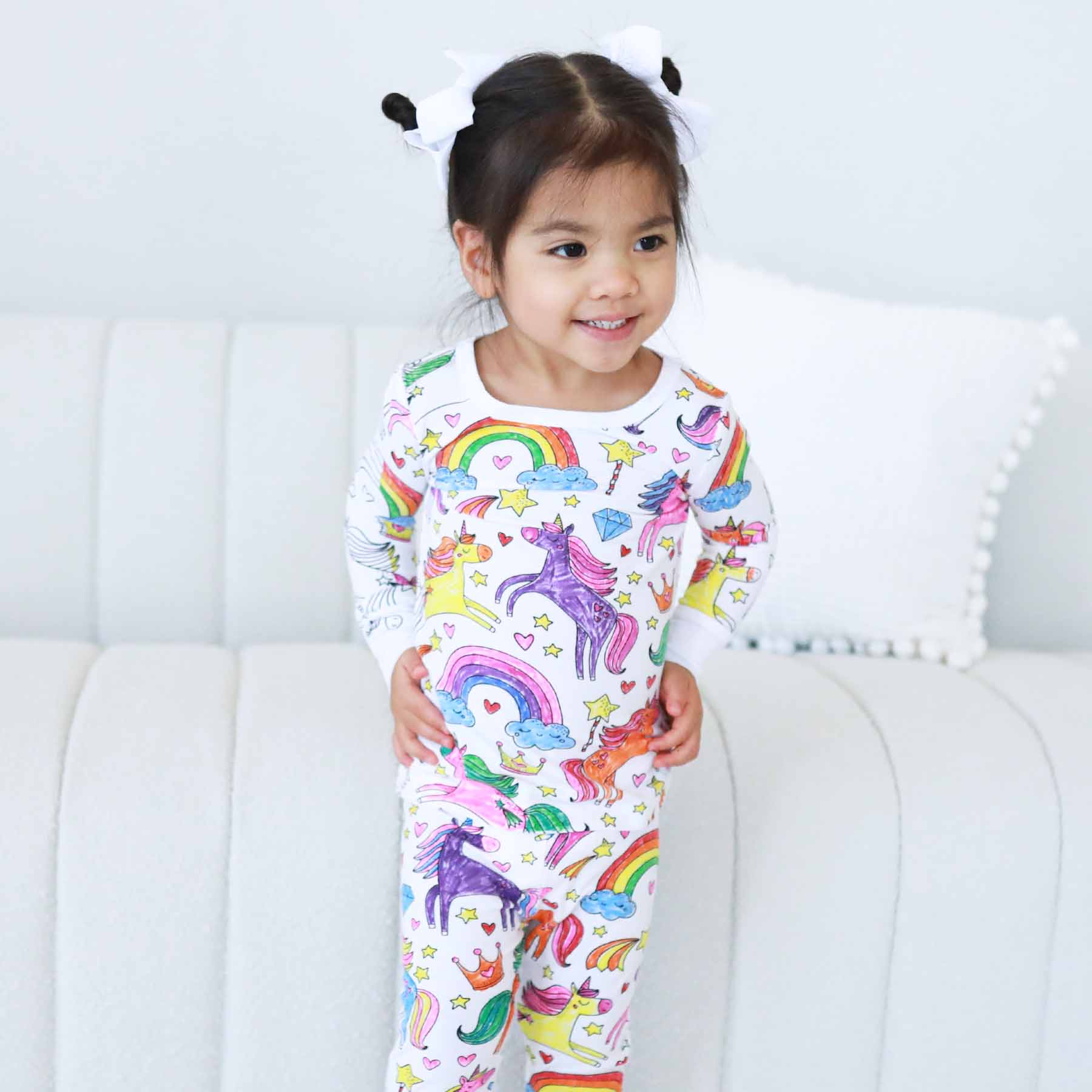 Colorable Two Piece Pajama Set | Enchanted Unicorns