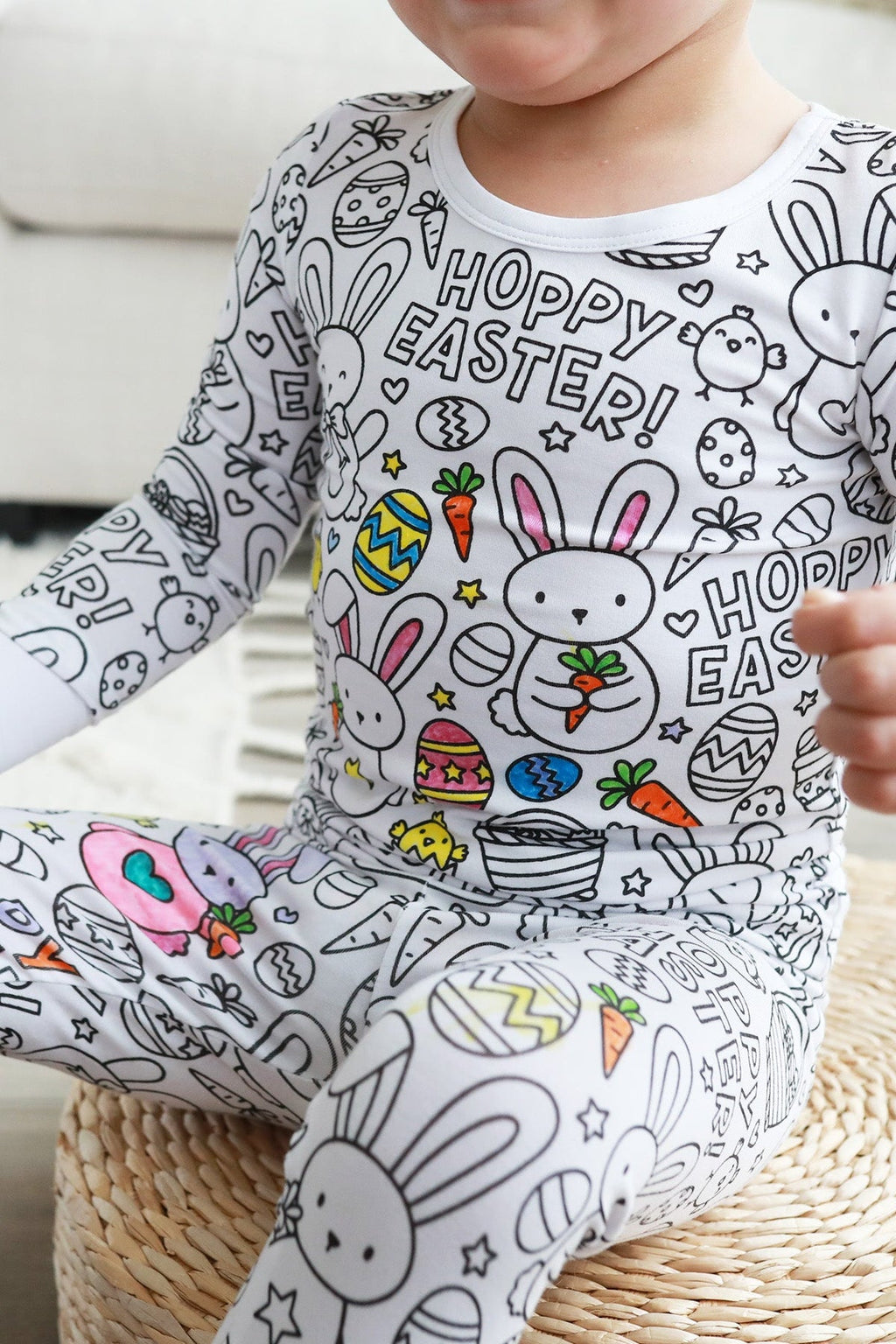 Colorable Two Piece Pajama Set | Hoppy Easter