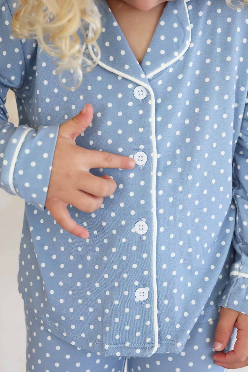 Girl's Two Piece Flare Lounge Set | Snuggle Spots Blue