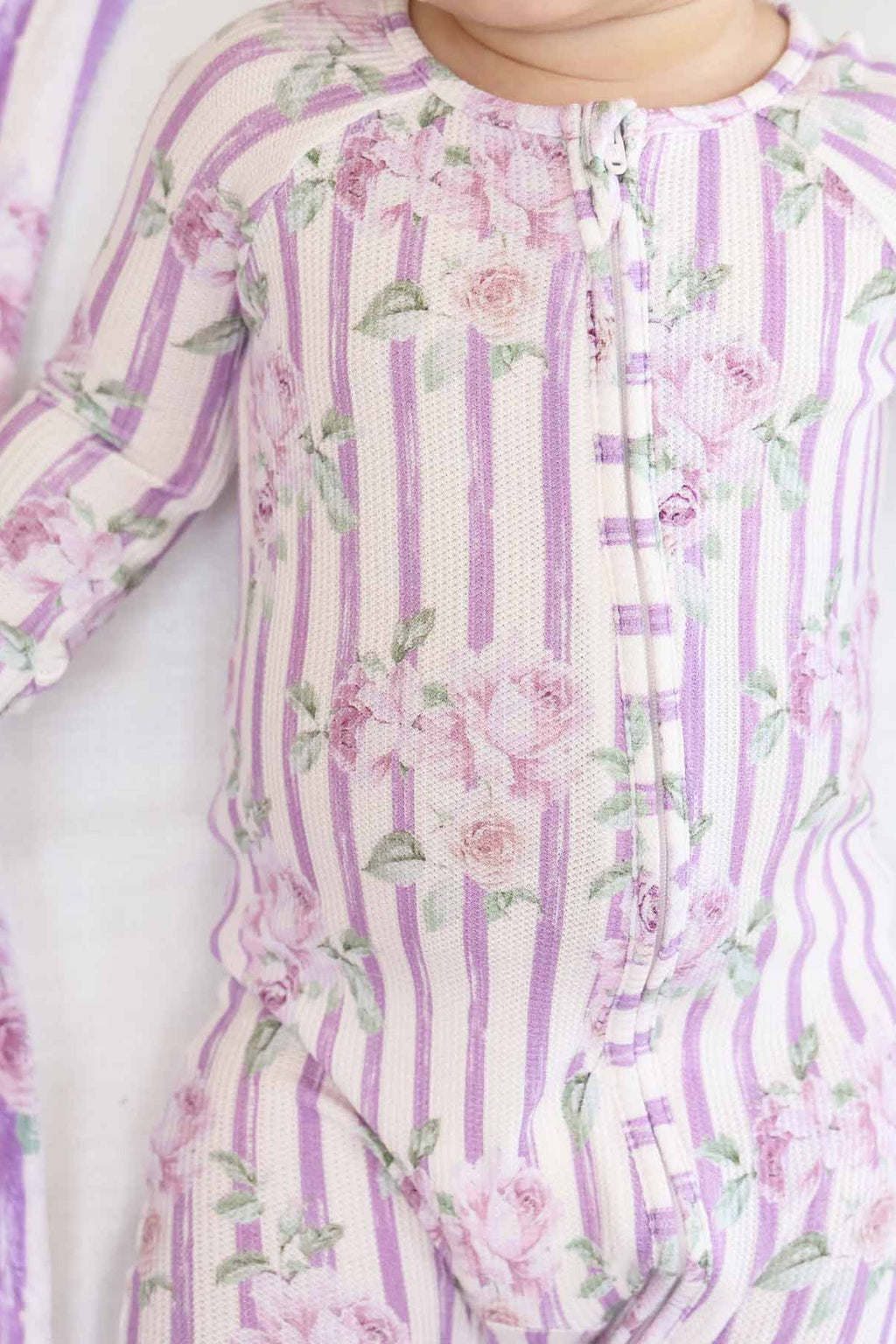 Lila's Lilacs Bamboo Waffle Convertible Zip Romper