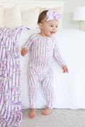 Lila's Lilacs Bamboo Waffle Convertible Zip Romper