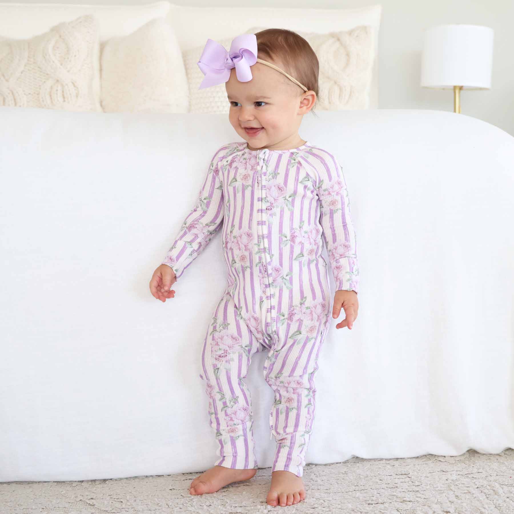 Lila's Lilacs Bamboo Waffle Convertible Zip Romper