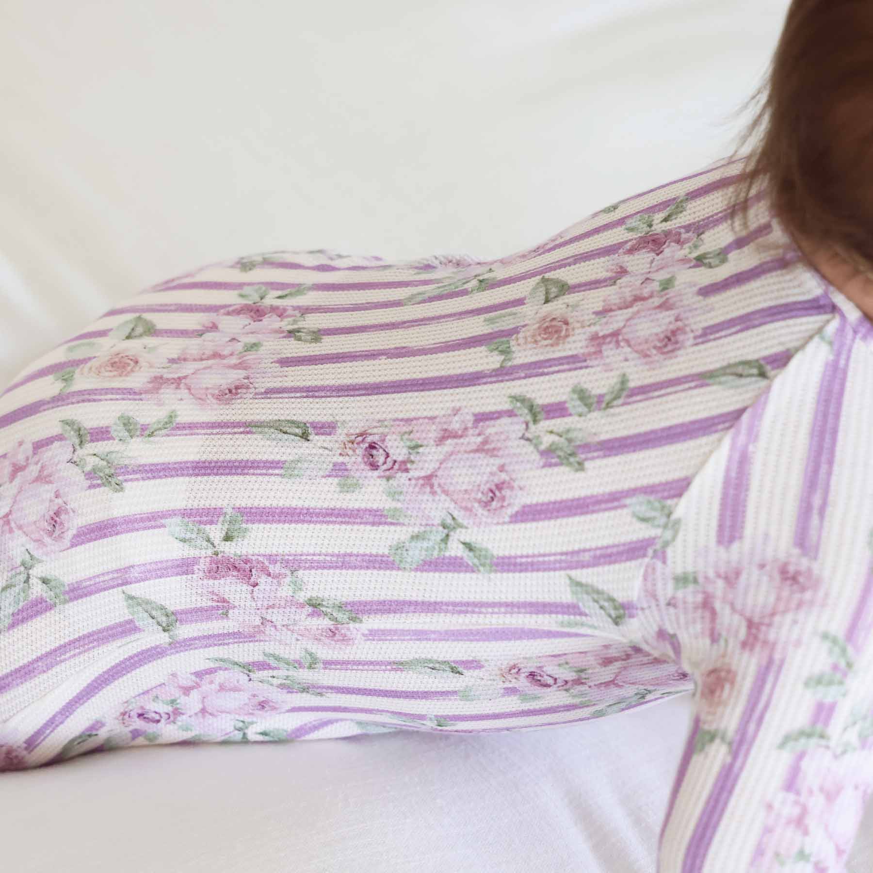 Lila's Lilacs Bamboo Waffle Convertible Zip Romper