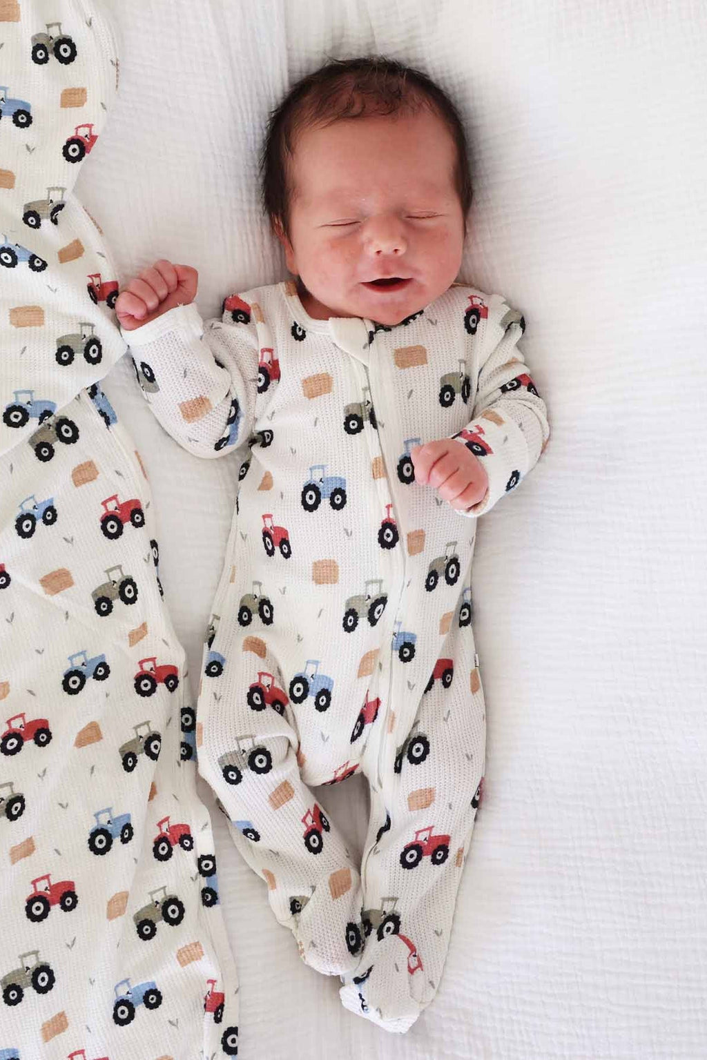 Little Farmer Bamboo Waffle Zipper Footie