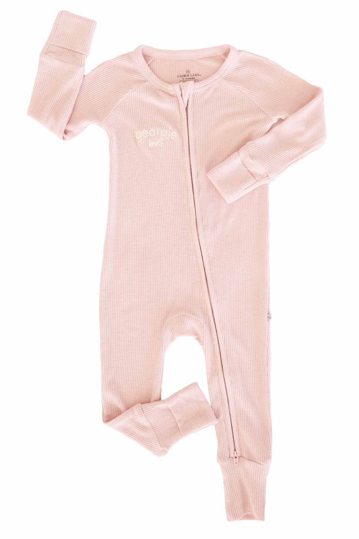 Embroidered Bamboo Waffle Convertible Zip Rompers | In Bloom