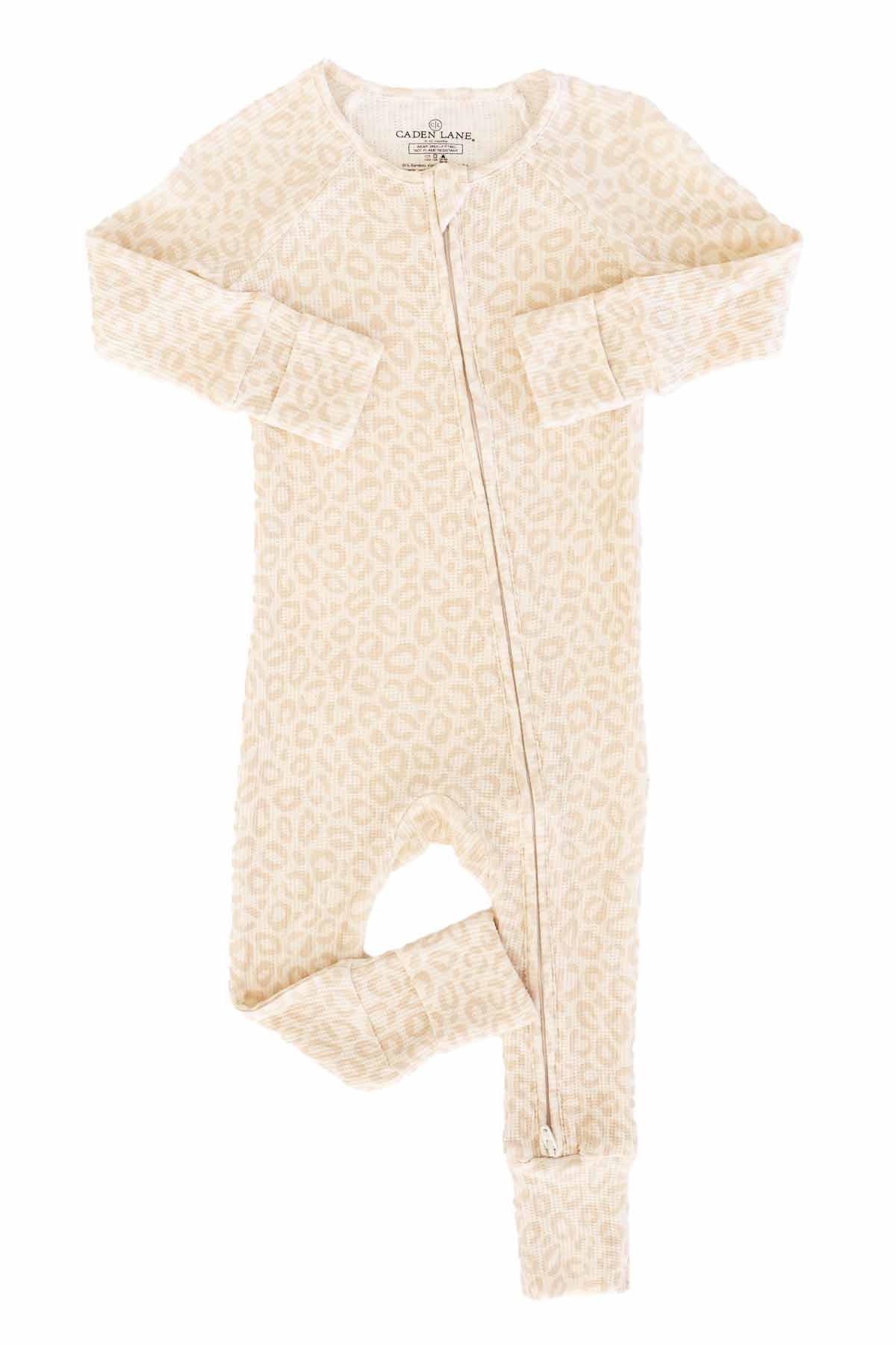 Lovely Leopard Bamboo Waffle Convertible Zip Romper